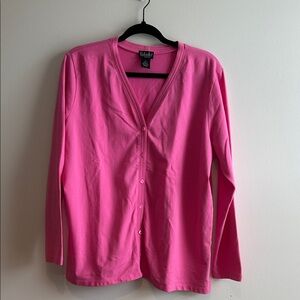 Pink Button-Up Cardigan 1X Rafaella